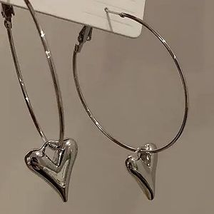 Heart Hoop Charm Earrings